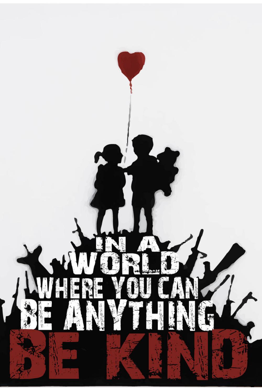 Banksy, Be Kind, Offset lithograph