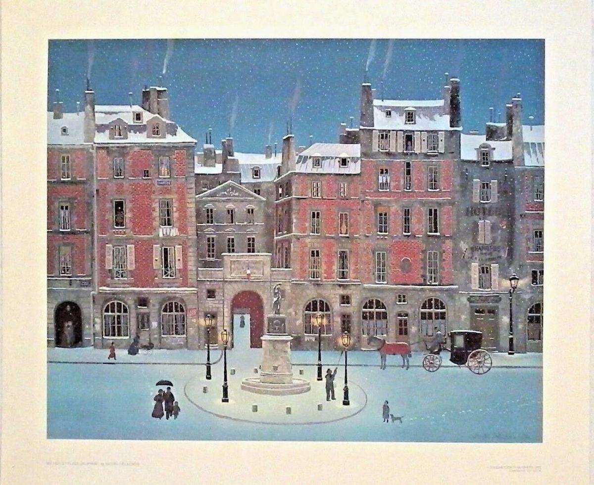 MICHEL DELACROIX 'PLACE DAUPHINE' LITHOGRAPH SIGNED IN