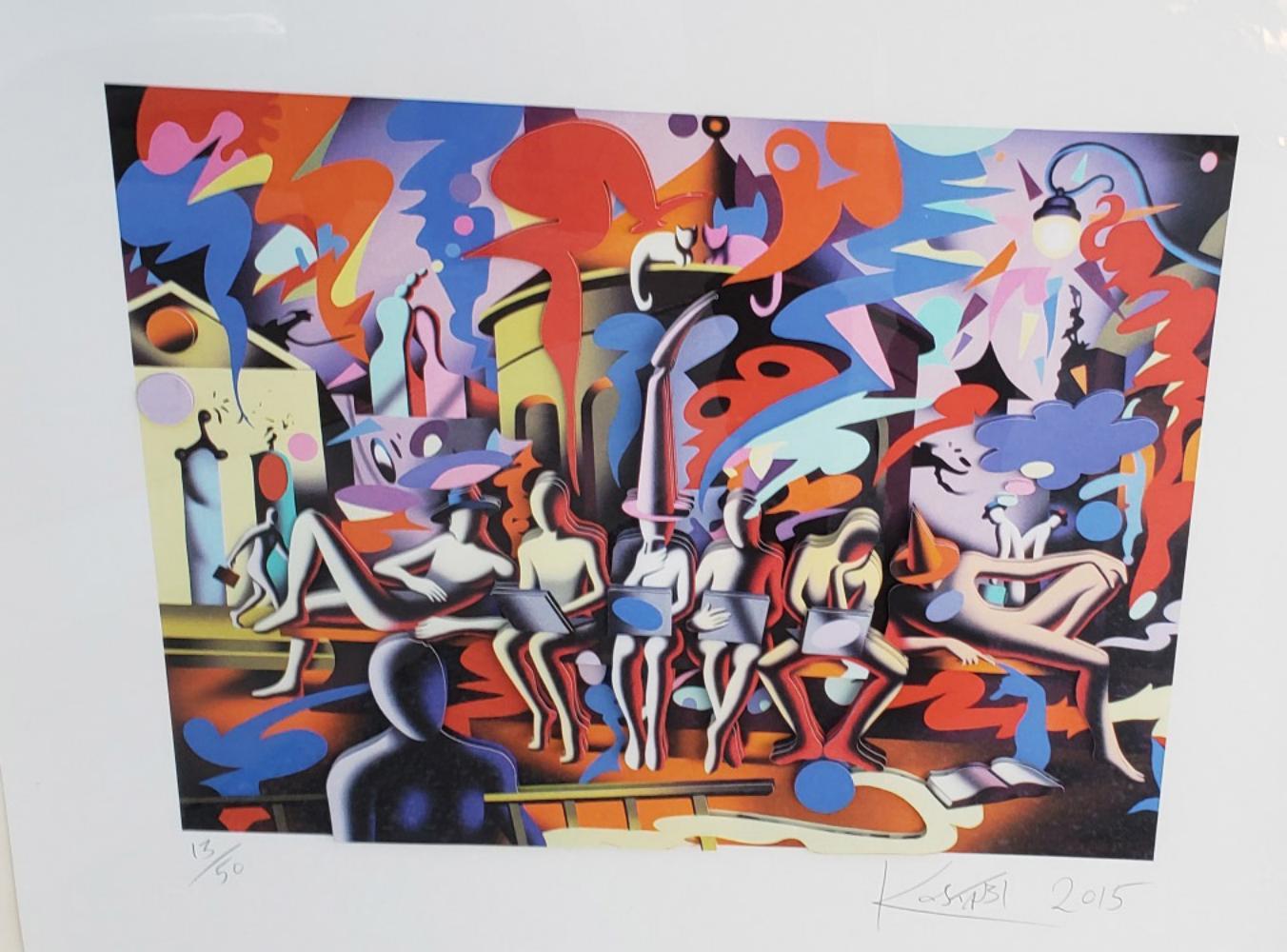 Mark Kostabi Midnight at noon signed/N 3 D CONSTRUCTION