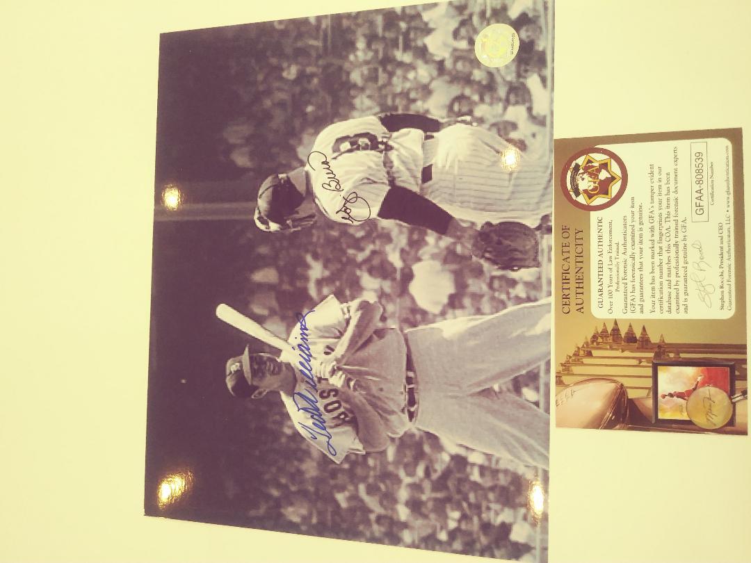 Ted Williams Yogi Berra Double Signed Photo