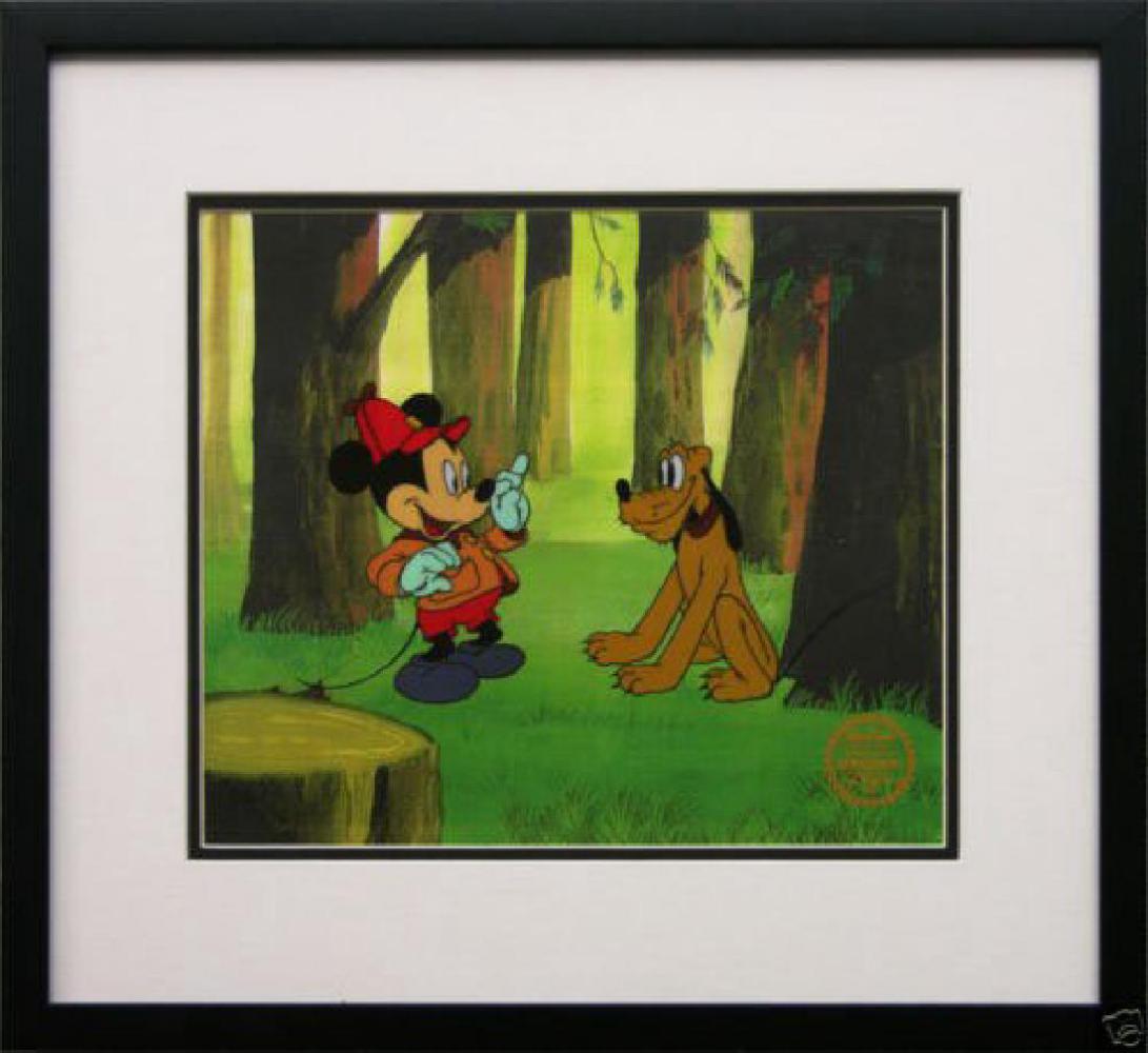 Disney Frame Mickey Mouse Pluto Animation Cel "Pointer