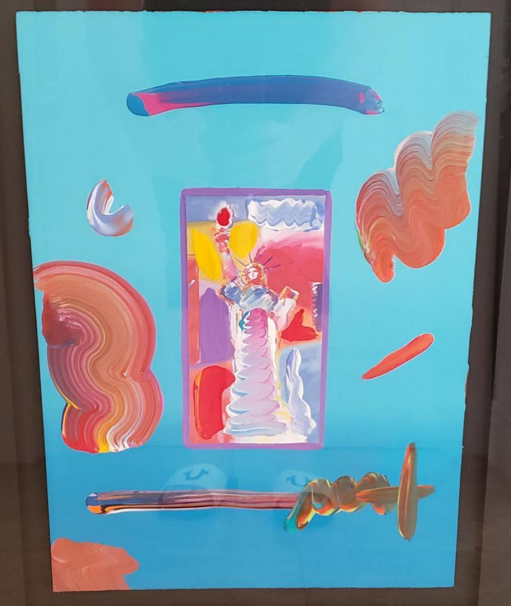 PETER MAX, "STATUE OF LIBERTY", ORIG MIXED MEDIA