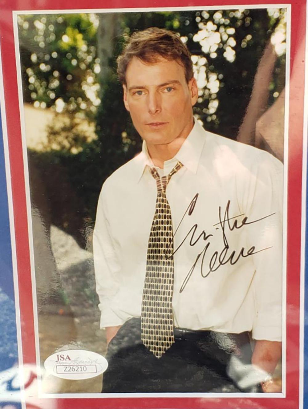 Superman Christopher Reeve autographed JSA photo framed