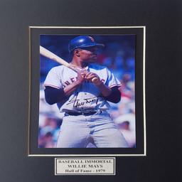 Willie Mays Autographed Photo on Matt