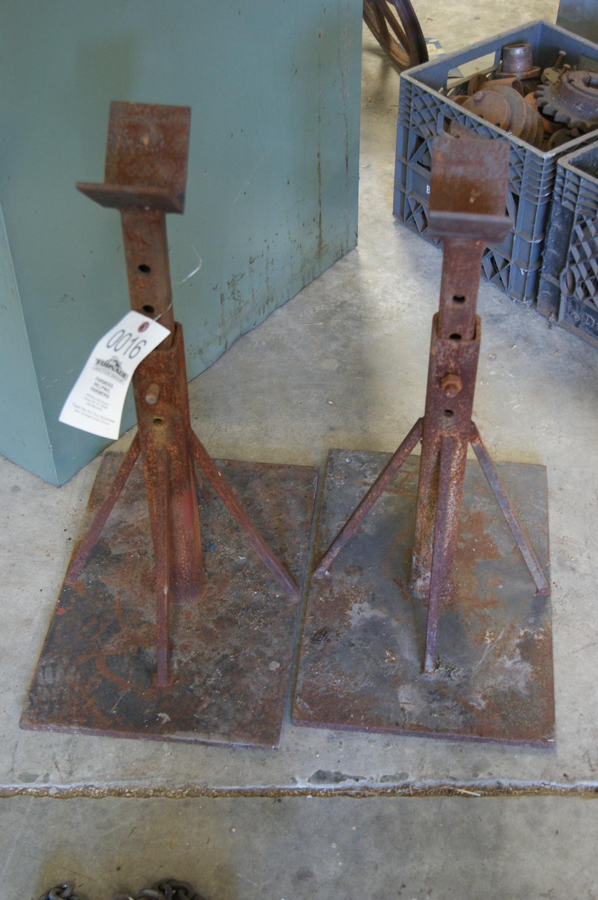 Metal jack stands & filing cabinet