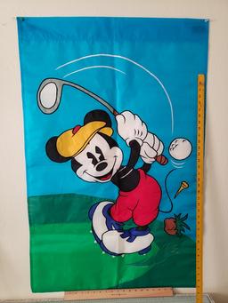 Mickey Mouse Golfer Flag