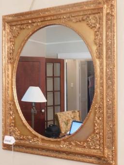 Large Ornately Framed Gold Mirror