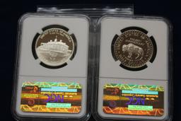 1991S Mount Rushmore 50C & 1982S Washington 50C