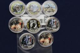 8 Colorized Kennedy Half Dollars