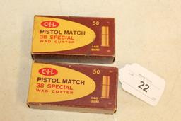 100 Rounds of CIL .38 Special Wad Cutter Pistol Match Ammo