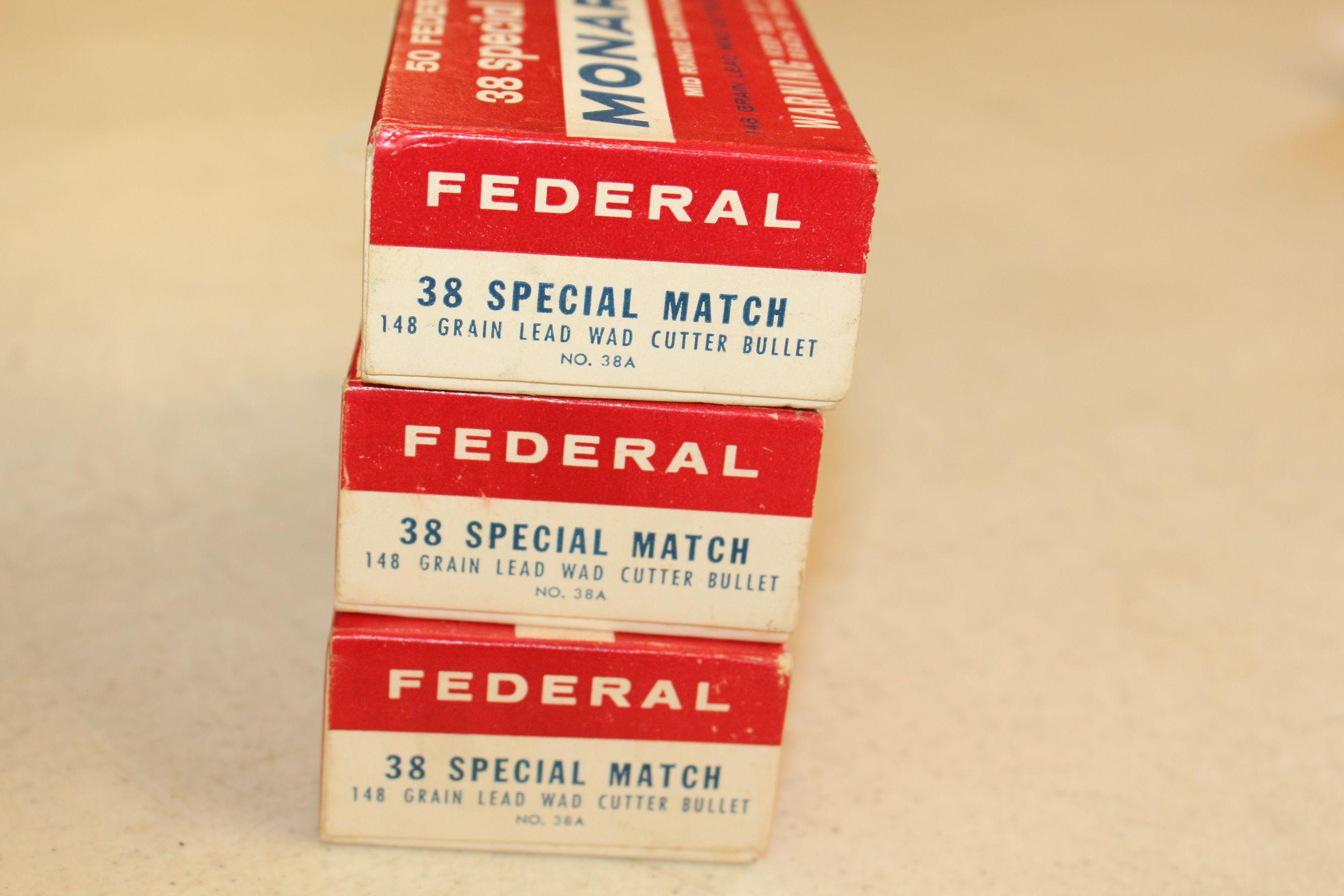 150 Rounds of Monark .38 Special Match Wad Cutter Ammo