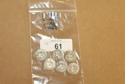 6- Washington Quarters: 2-1951, 2-1952, 1-1957, 1-1958