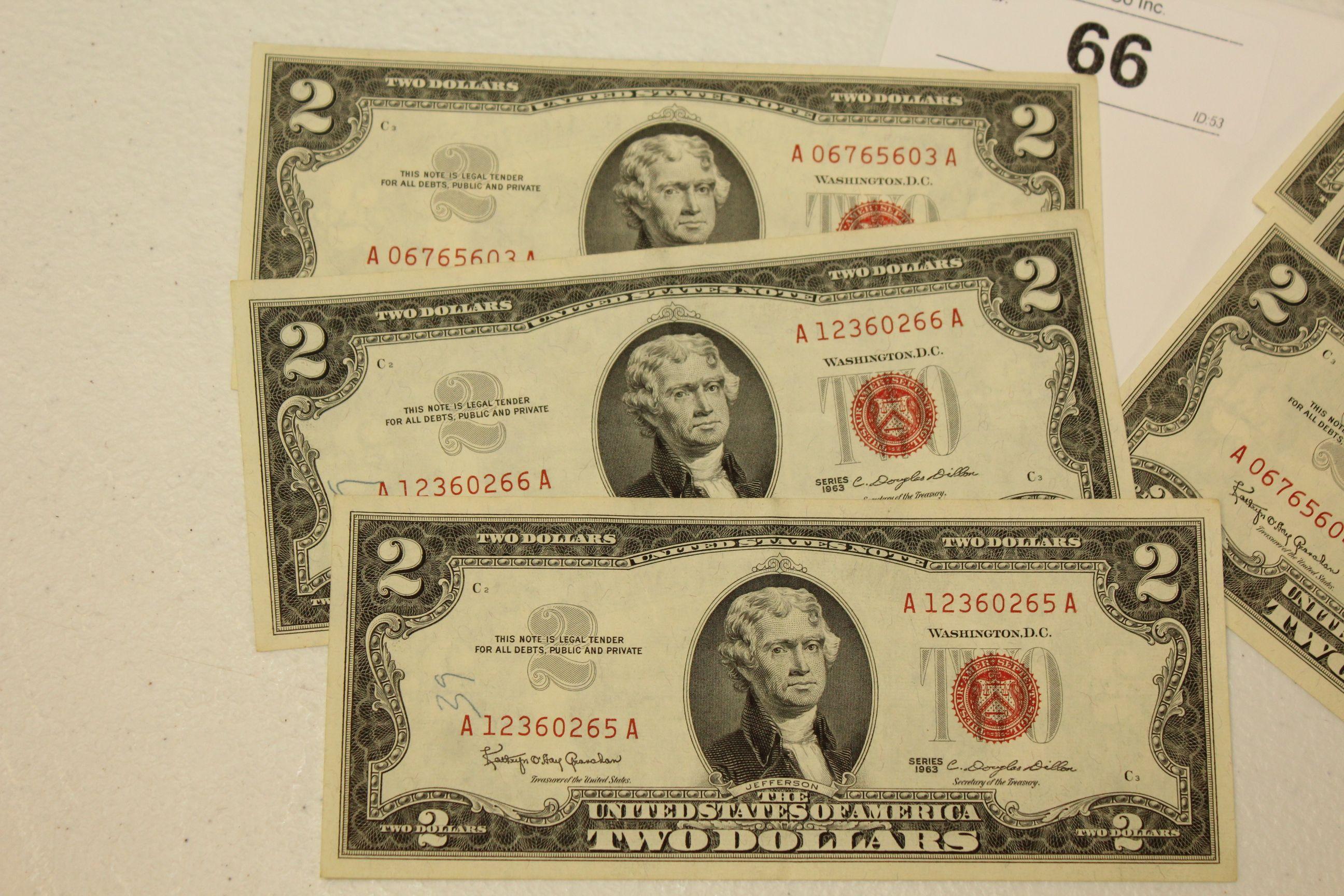 6- 1963 Red Seal $2 Bills