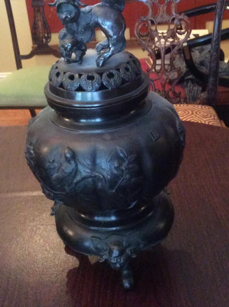 Vintage Footed Metal Urn