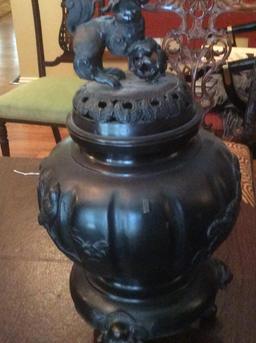 Vintage Footed Metal Urn