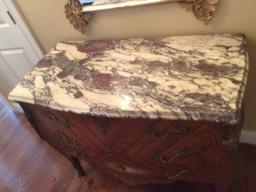 Vintage 3 Drawer Marble Top Chest