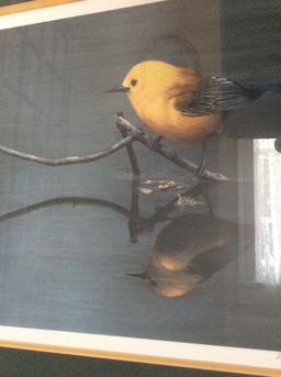 "Yellow Bird with Reflection" by Larry Seymour