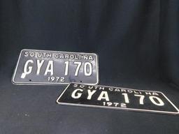 Set (2) SC License Plates 1972