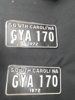 Set (2) SC License Plates 1972