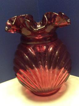 Fenton Cranberry Vase