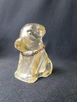 Glass Dog Candy Container