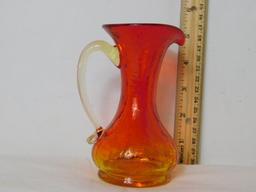 Amberina Glass Crackle Small Vase