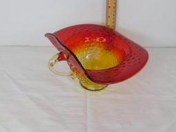 Amberina Glass Hobnail Glass Bowl