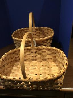 Lot of 2 Large Split Oak Baskets