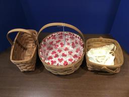 Lot of 3 Longaberger Baskets