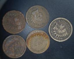 Indian Head Cents (5)