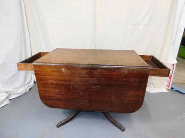 Drop Leaf Table with Side Drawers