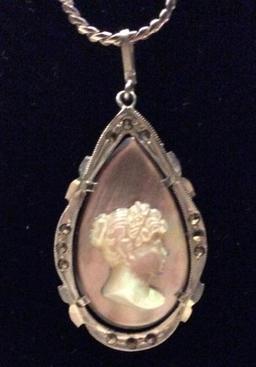 Vintage Mother of Pearl Cameo Set