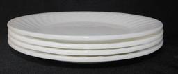 Lot Of 4 White Fire King Plates
