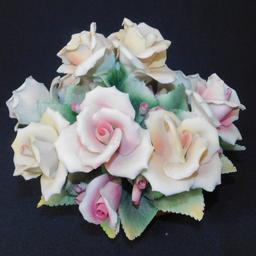 Capodimonte Porcelain Flowers In Pot