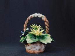 Capodimonte Porcelain Flowers In Basket