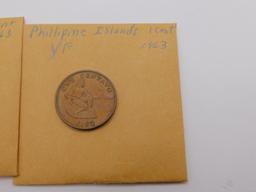 PHILLIPPINE, 1 CENTAVO, 1944, 1963, 1963