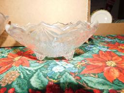 THREE PIECE CANDY DISHES, CLEAR GLASS