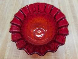 RUBY RUFFLED VASE