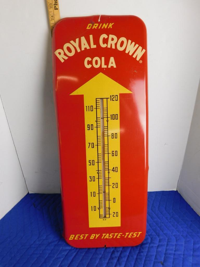 Drink Royal Crown Cola Advertising Tin Thermometer