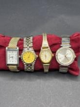 LOT OF 4 LADIES WATCHES, NOT RUNNING AT TIME OF LISTING