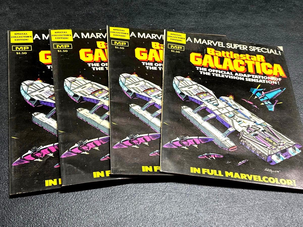 Four Battlestar Galactica Comic Books