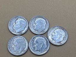 Dimes, 1954, (5 Total)