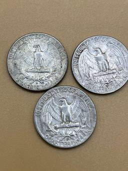 Quarters, 1964 D, (3 Total)