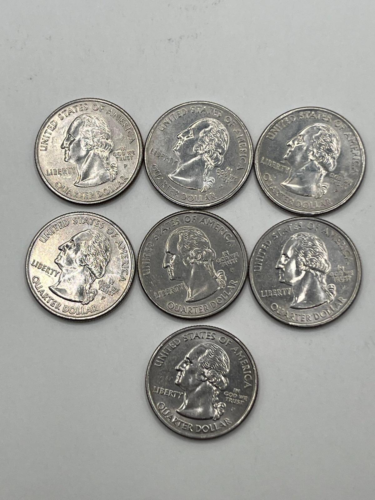 Quarters, Washington 2007P, AU, (7 Total)