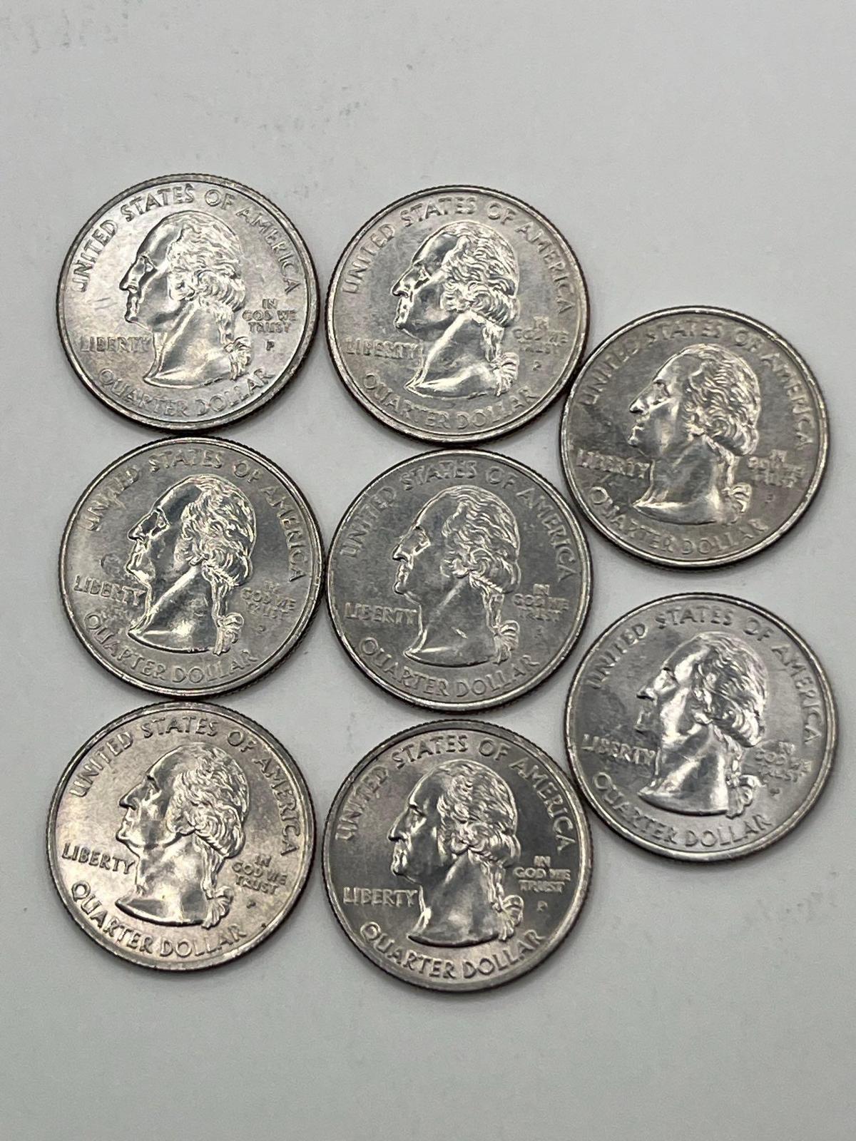 Quarters, Idaho, 2007 P, AU. (8 Total)