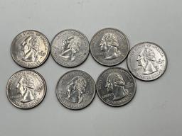 Quarters, Montana , 2007 P, AU. (7 Total)