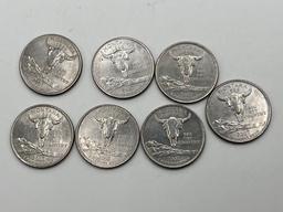 Quarters, Montana , 2007 P, AU. (7 Total)