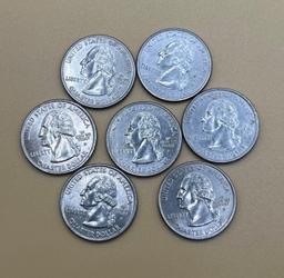 Quarters, Montana , 2007 P, AU. (7 Total)