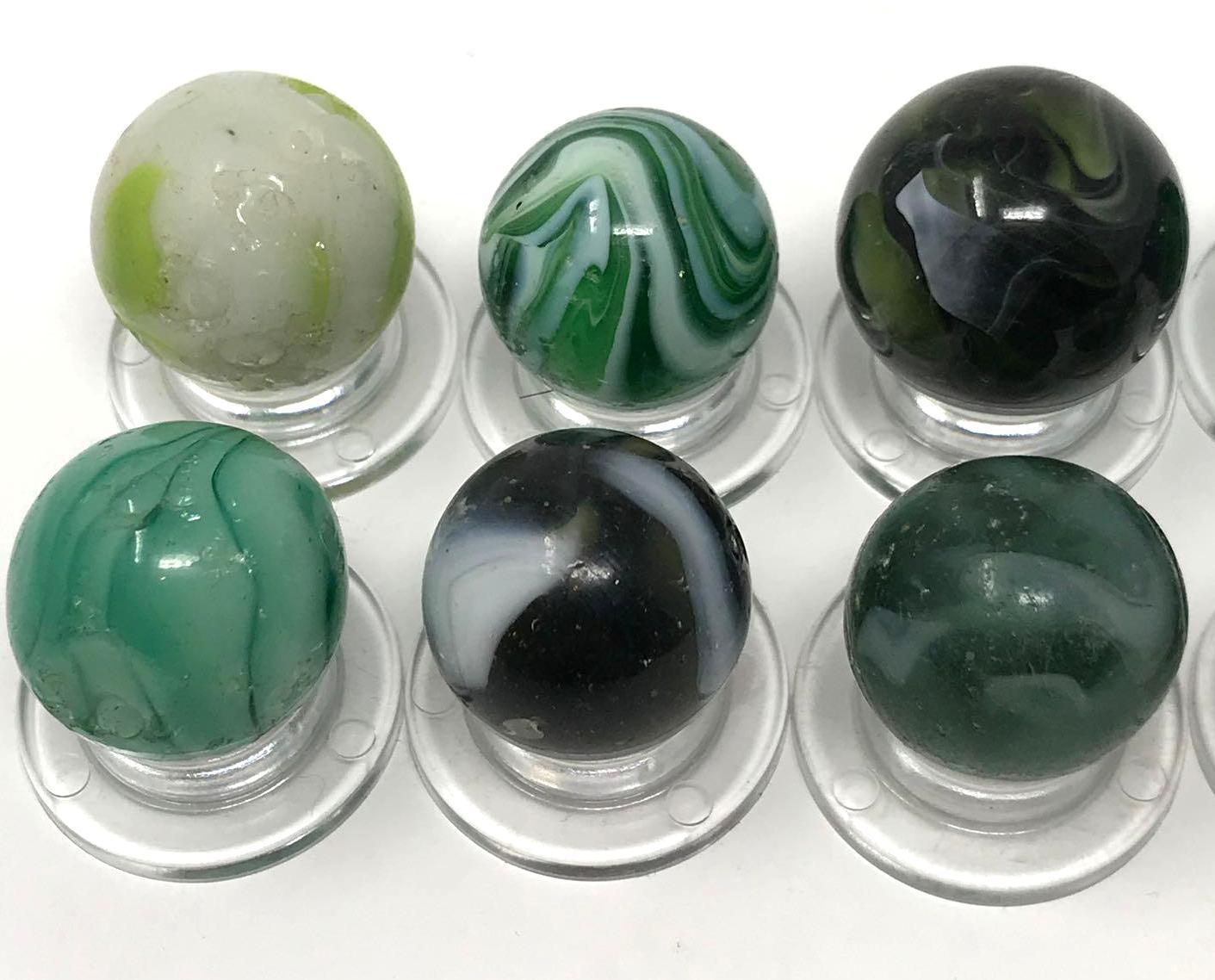 Vintage slag and glass marbles, Shooters.