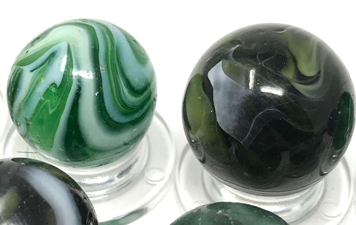 Vintage slag and glass marbles, Shooters.